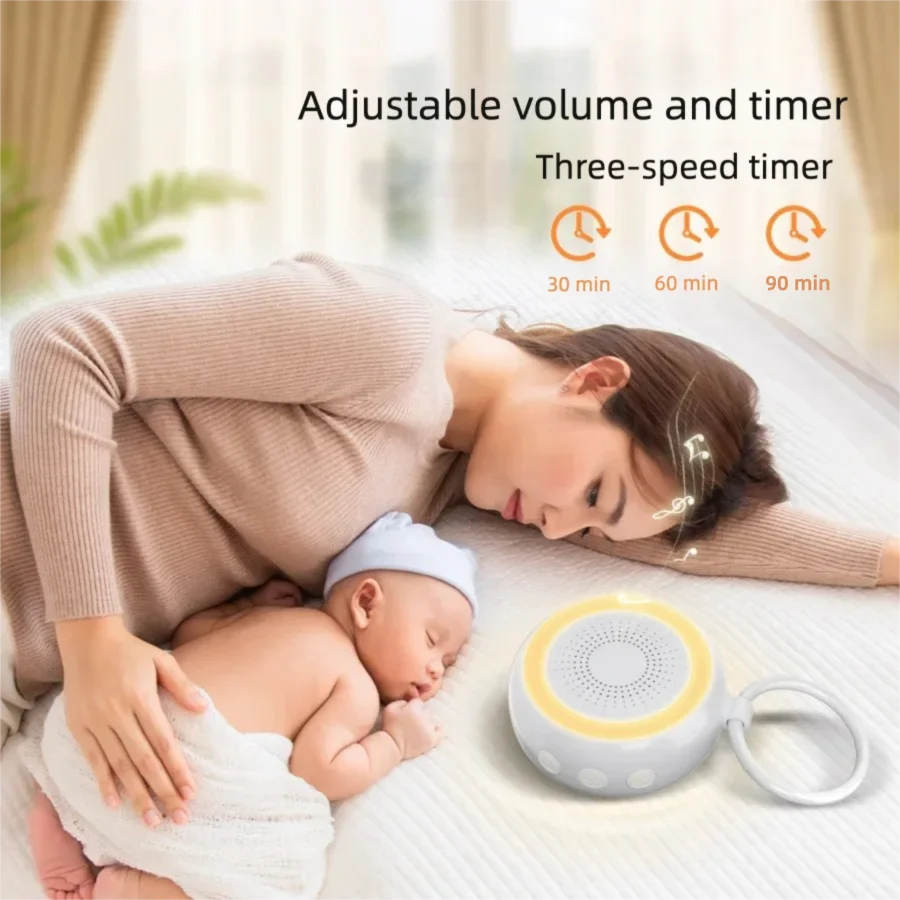 

Portable White Noise Machine for Baby And Adult Travel with Night Light Sleep Aid Device - 22 Soothing Songs for Sleeping