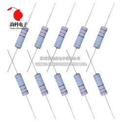 금속 산화물 필름 저항기 5%, 1R ~ 10M, 100R, 220R, 330R, 1K, 2.2K, 3.3K, 4.7K, 10K, 22K, 47K, 100K, 1M, 100 220, 330 옴 탄소 필름, 10 개, 5W