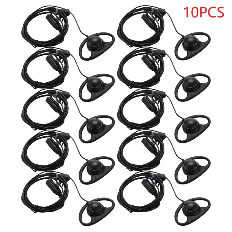 10 Uds. De auriculares Ptt con gancho para la oreja en forma de D avanzado de 2 pines, micrófono para Motorola CP040 Gp88S Gp300 Gp68 Gp2000 Gp88 Gp3188 EP450 Radio