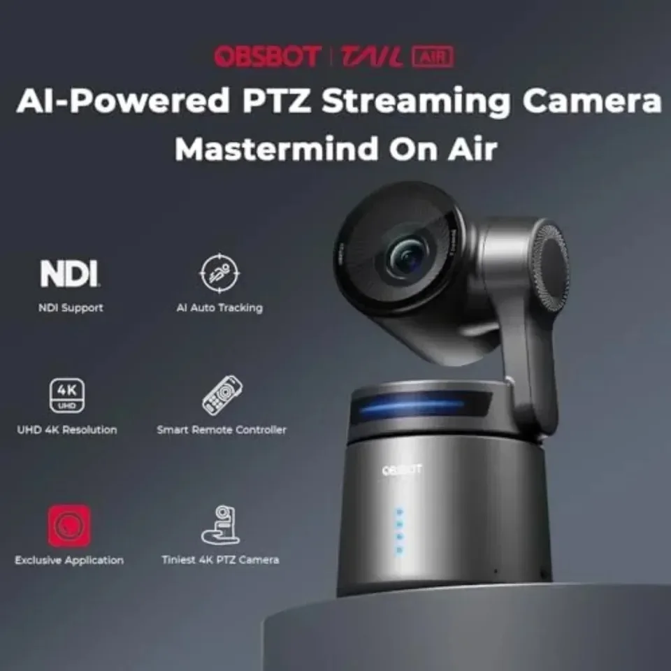 OBSBOT Tail Air NDI ストリーミングカメラ 4K AI トラッキング PTZ