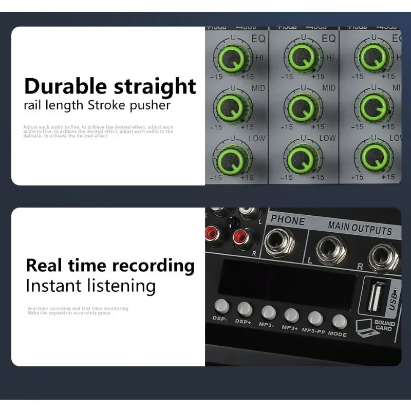 4 Channels Audio Mixer Digital Mixer Karaoke Music AUX Real Time Recording USB Digital Processor Stable Transmission Adapter