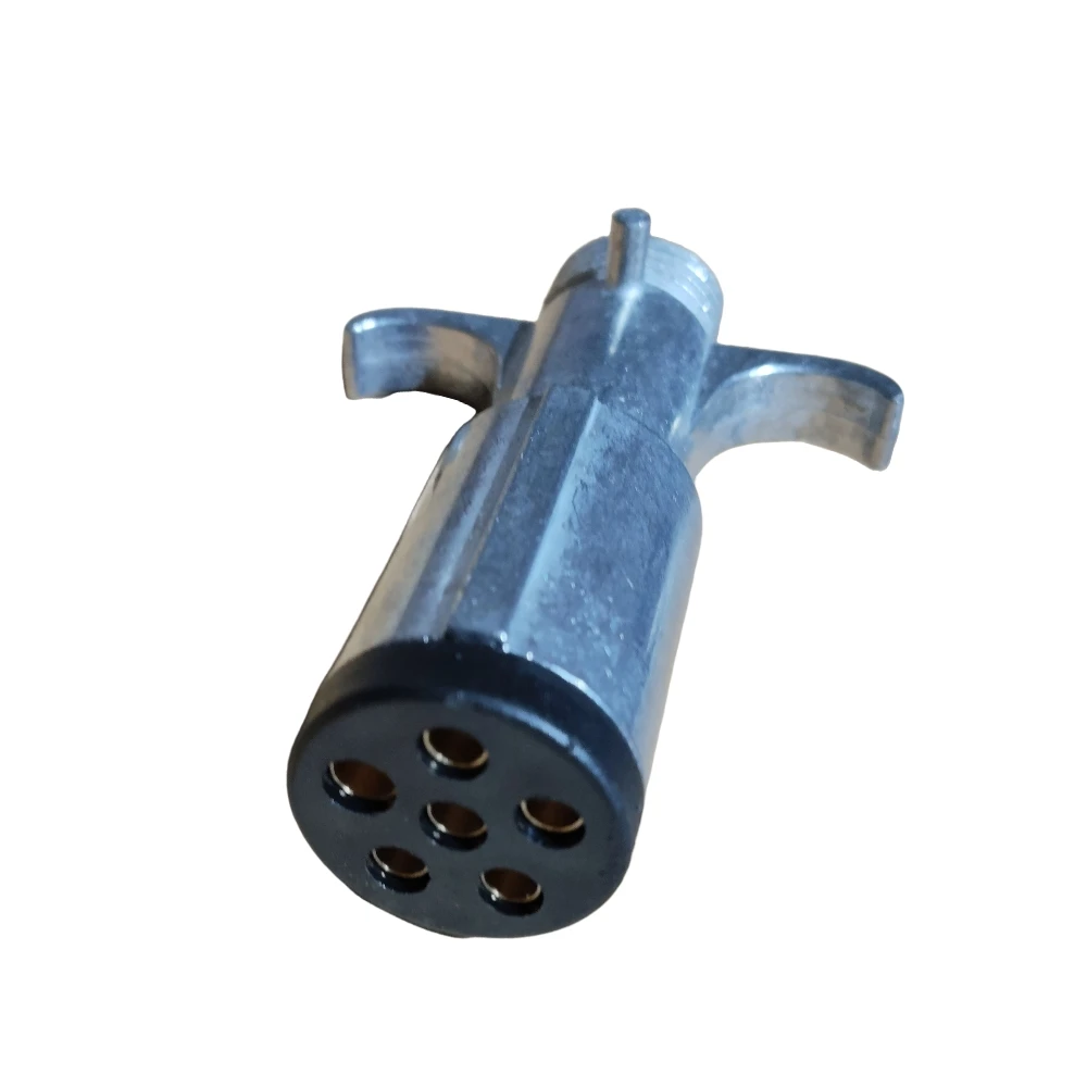 American 6-Way Round Trailer Plug Without Spring Tail Heavy Duty Metal Material