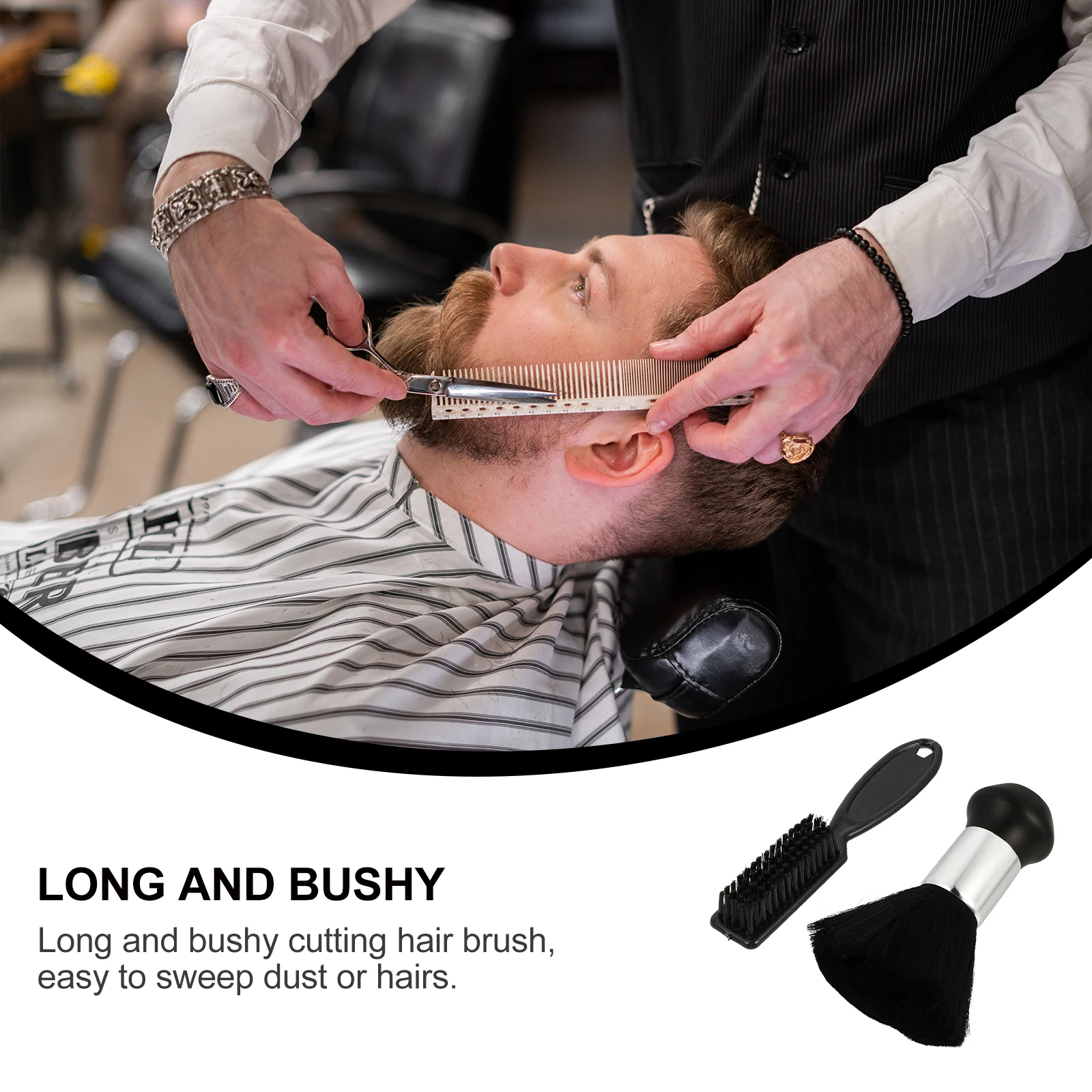 

2pcs Nylon Brush Barber Neck Duster Haircut Cleaning Tool Salon Home Use Hairdressing Dusting Brush Hair Styling Accessory Hair