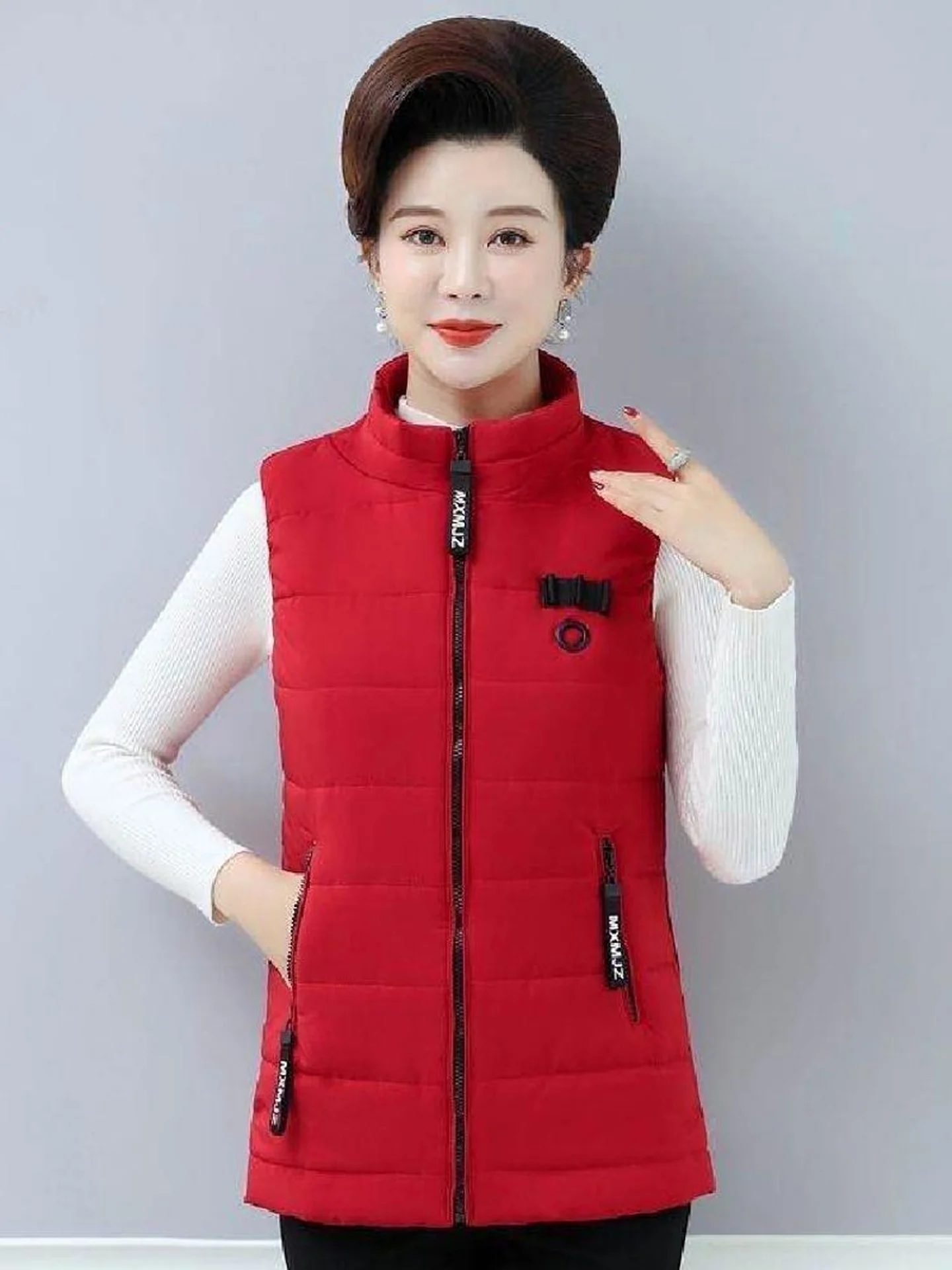 

Женская стеганая хлопковая куртка Jaet, жилет среднего возраста, осенне-зимняя одежда на молнии, уютный топ