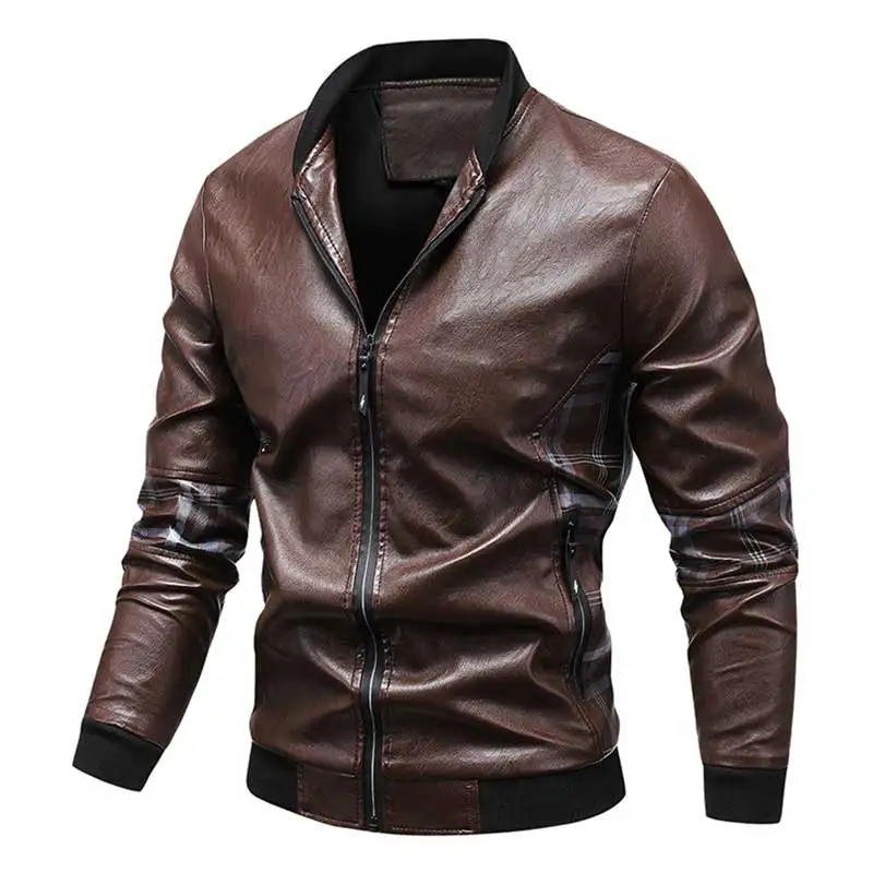 

Leather Jacket Men Spring Autumn Hot Selling Casual PU Slim Jacket Men Warm Windproof Coat Men Largo Size Jacket Coat Male