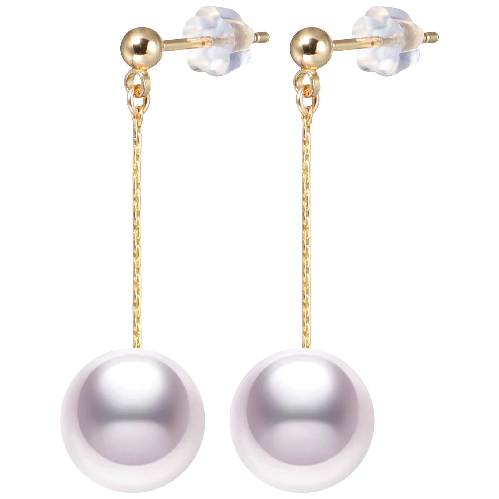 

Elegant Pearl Drop Earrings 0.4in Freshwater Cultured Pearl Drops 14K Golden Chain S925 Silver Hook Ideal For All Occasions
