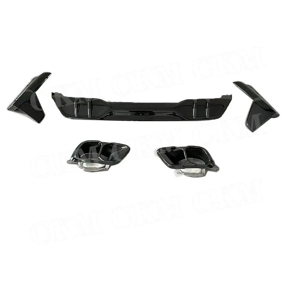 ABS الأسود المصد الخلفي التصميم اكسسوارات الديكور الوفير الناشر العادم نصائح جسم السيارة أطقم لسيارات BMW X5 G05 LCI M Sport 2023 + #3