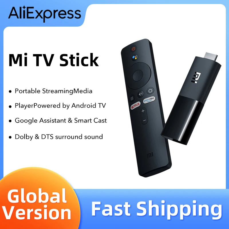 الإصدار العالمي من Xiaomi Mi TV Stick box 1GB RAM 8GB Android TV 9.0 4-core 1080P HD Dual فك Google Assistant Netflix Wifi 5 #1