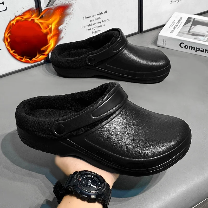 

Waterproof and Non-Slip Toe-Toe Slippers, Fleece-Lined and Thickeneded Cotton Shoes
