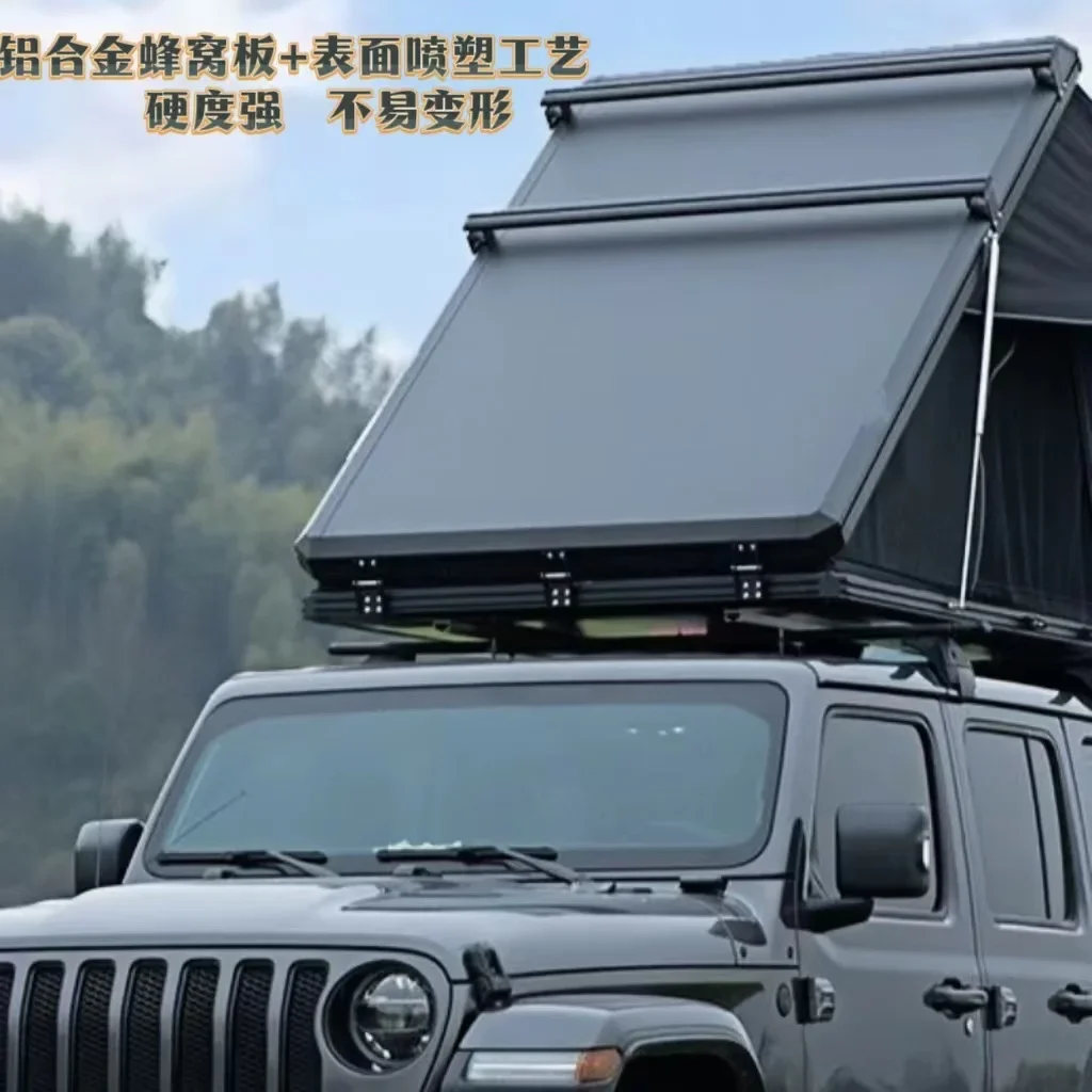 Roof tent outdoor camping quick open folding triangular aluminum alloy off-road SUV car car tent