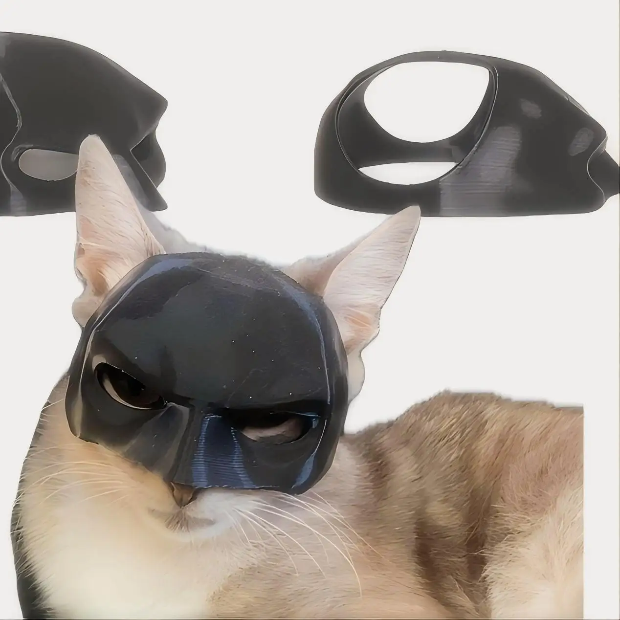 Lindo gato máscara de murciélago sombrero de cosplay divertido gato Batman máscara, accesorios de disfraz de Halloween divertido gato máscara de murciélago sombrero