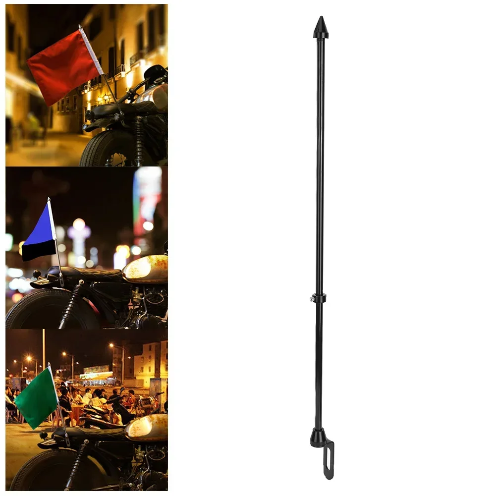 Universal Motorcycle Auto Flagpole Rear Seat Luggage Rack Mount Flag Pole Accessory