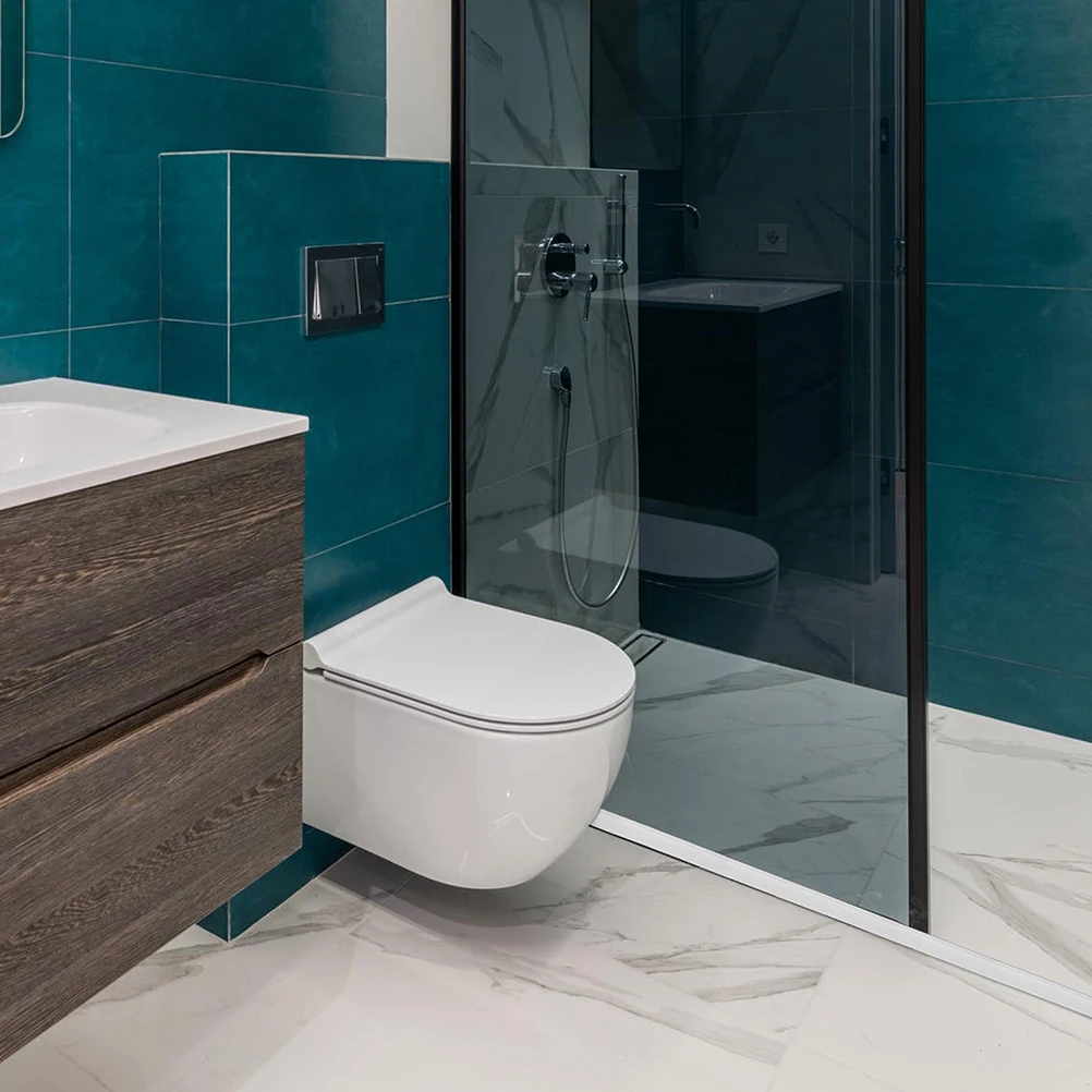 

2Pcs Shower Water Splash Guard Silica Gel Dam Strip for Bathroom Kitchen Tub Waterproof Blocker Sealing Hardware