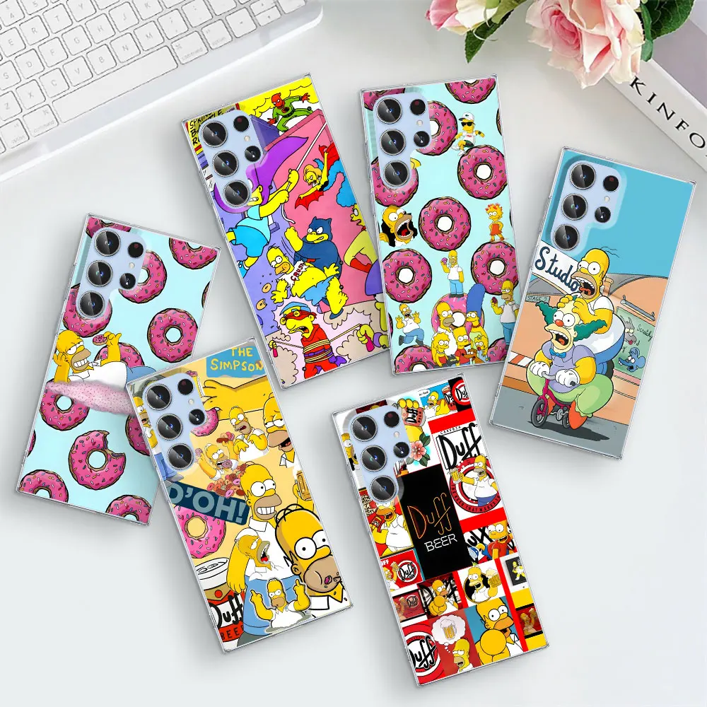 Homer Jay The Simpsons Case for Samsung Galaxy S23 S21 FE S22 S24 S20 Ultra S8 S10 Lite S10e S9 Plus TPU Transparent Phone Cover