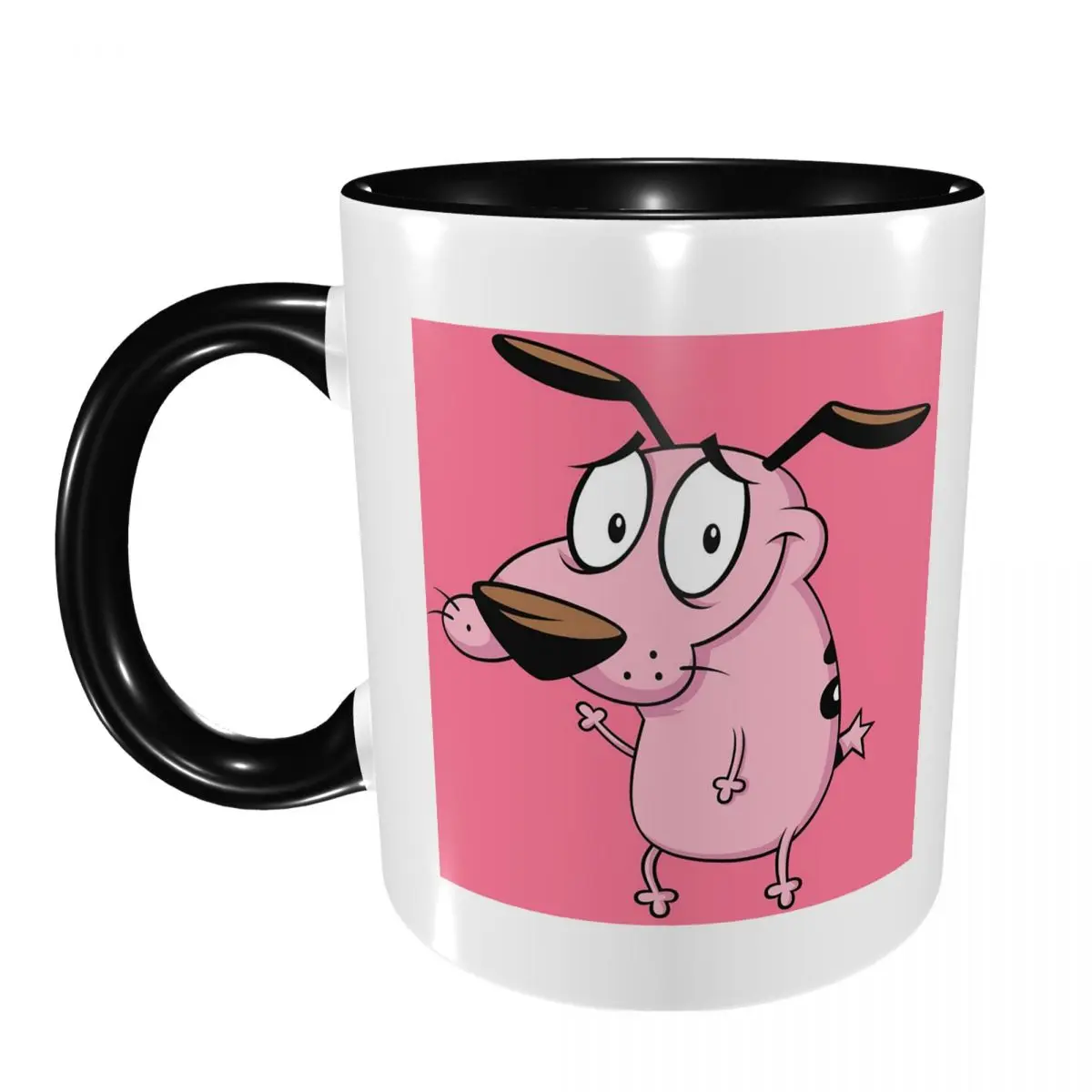 Tasse à café en céramique amusante « C-Courage le Chien Cowardly » – Cadeau idéal pour les amis