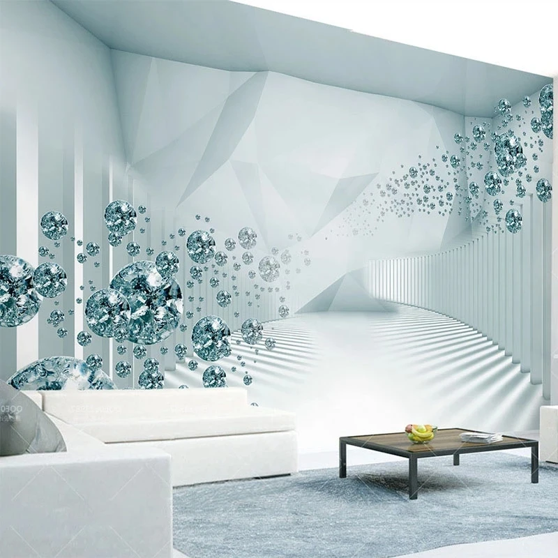 Custom Mural Wallpaper Modern 3D Space Fashion Crystal Ball Living room sofa TV background wall bedroom restaurant study Hotel