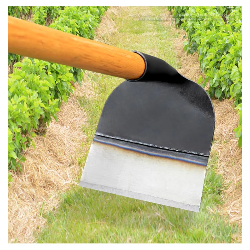 All steel garden hoe and weeding tool for vegetable backyard thick planting, digging soil and grass