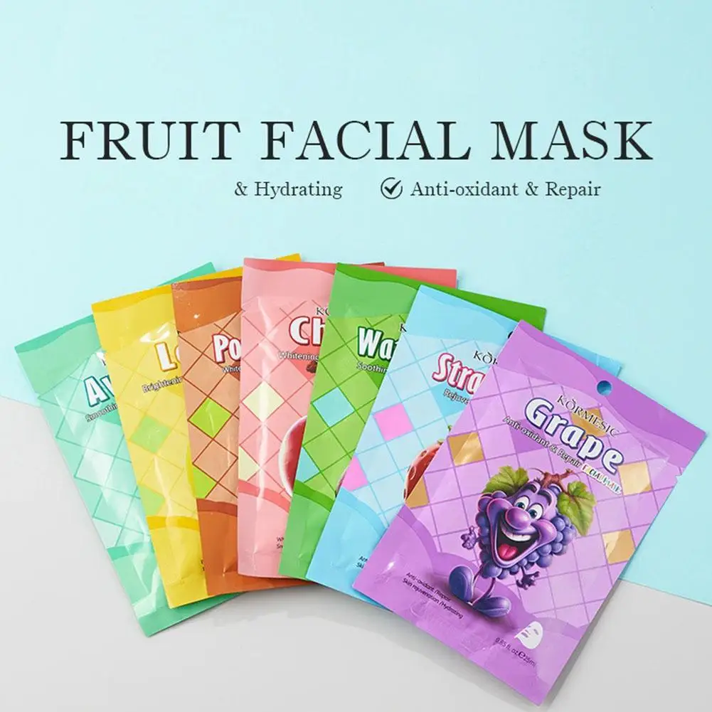 

Набор из 5 увлажняющих тканевых масок для лица: глубокое увлажнение, успокоение и осветление кожи. Уход за кожей для всех типов кожи.