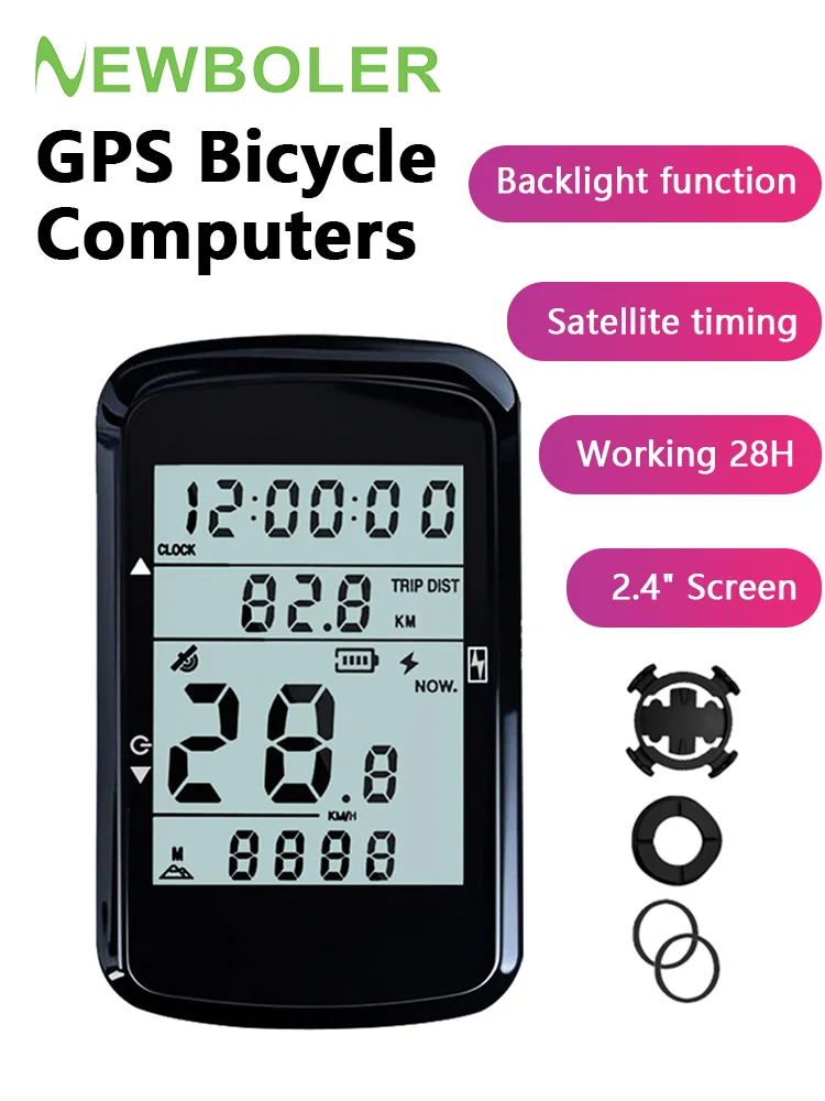 AliExpress UK NEWBOLER Wireless GPS Odometer Cycling Bike Computer Bicycle Speedomet Riding Cycling Speedometer 2.4‘’ Iarge Screen