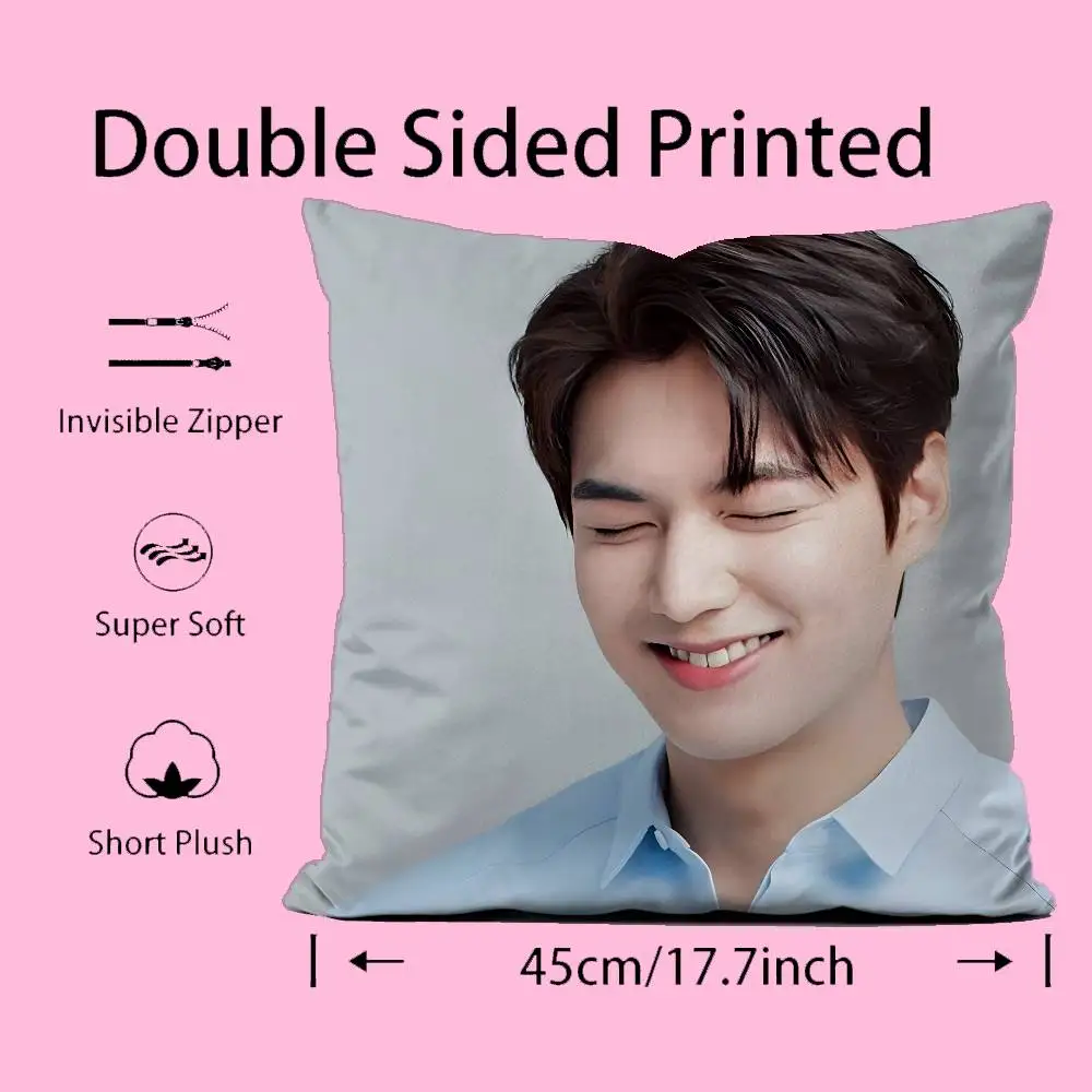 Kpop Lee Junho كيس وسادة مكافحة الغبار المخدة غير مرئية سستة حريري قصير أفخم غطاء وسادة أريكة #4