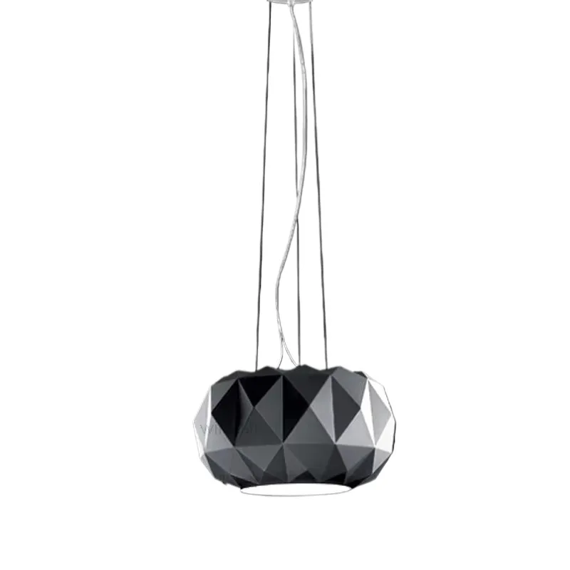 Diamond Hanging Light White Black Glass Pendant Lamp Cafe Bar Murano Due Muranodue Leucos Deluxe Suspension Ceiling Chandelier