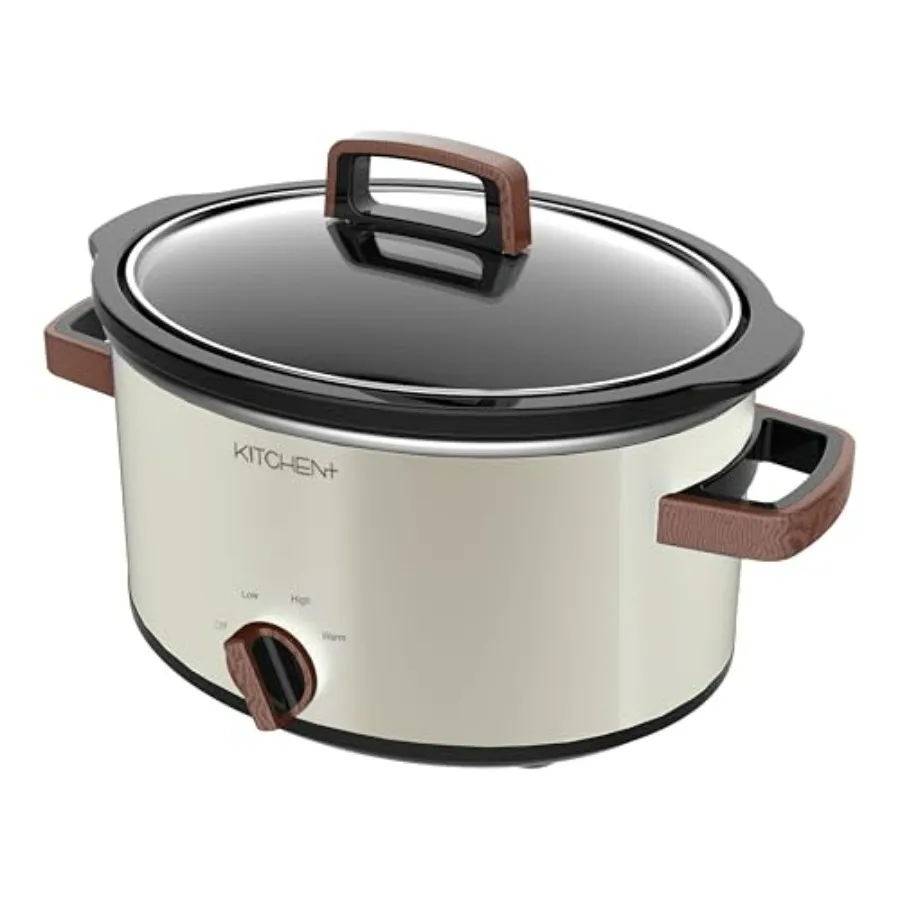 

Многофункциональная мини-мультиварка Living+ на 4 кварта с 3 режимами нагрева, съемной керамической чашей, пригодной для мытья в посудомоечной машине, с деревянной отделкой