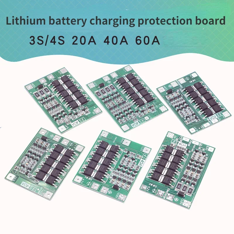 3S/4S 40A 60A Li-ion Lithium Battery Charger Protection Board 18650 BMS For Drill Motor 11.1V 12.6V/14.8V 16.8V Enhance/Balance