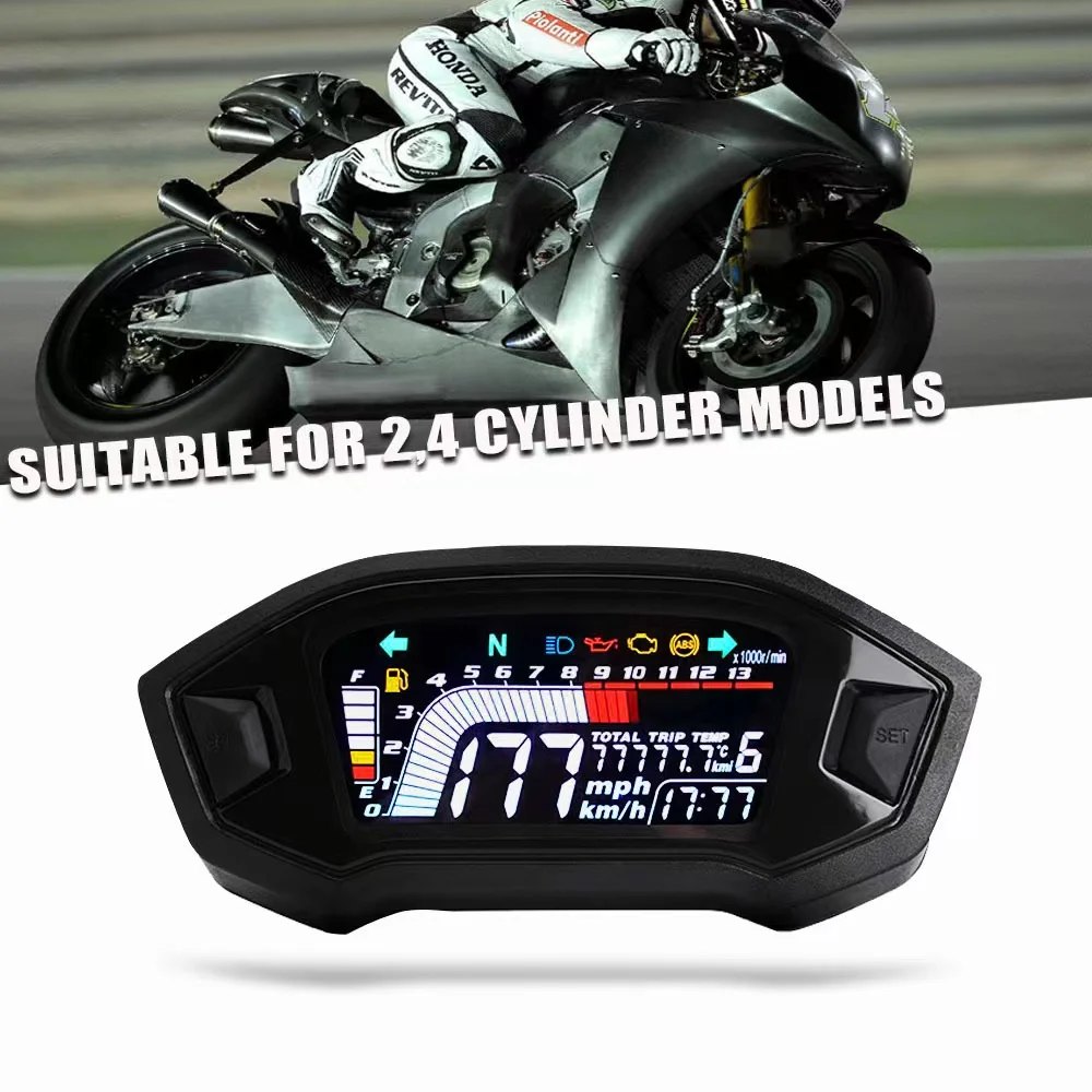 Motorcycle Digital Dash Universal Digital Board 13RPM Motorcycle LCD Speedometer Odometer Tachometer for Honda MSX125 2013-2019