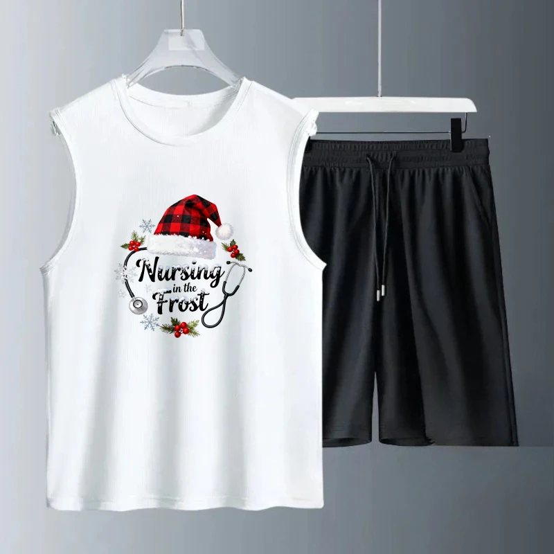 

Men's Tank top Sets Fashion clothing set Breathable sweatshirt set Short Sleeve+ Shorts Summe Polyester men's clothing set