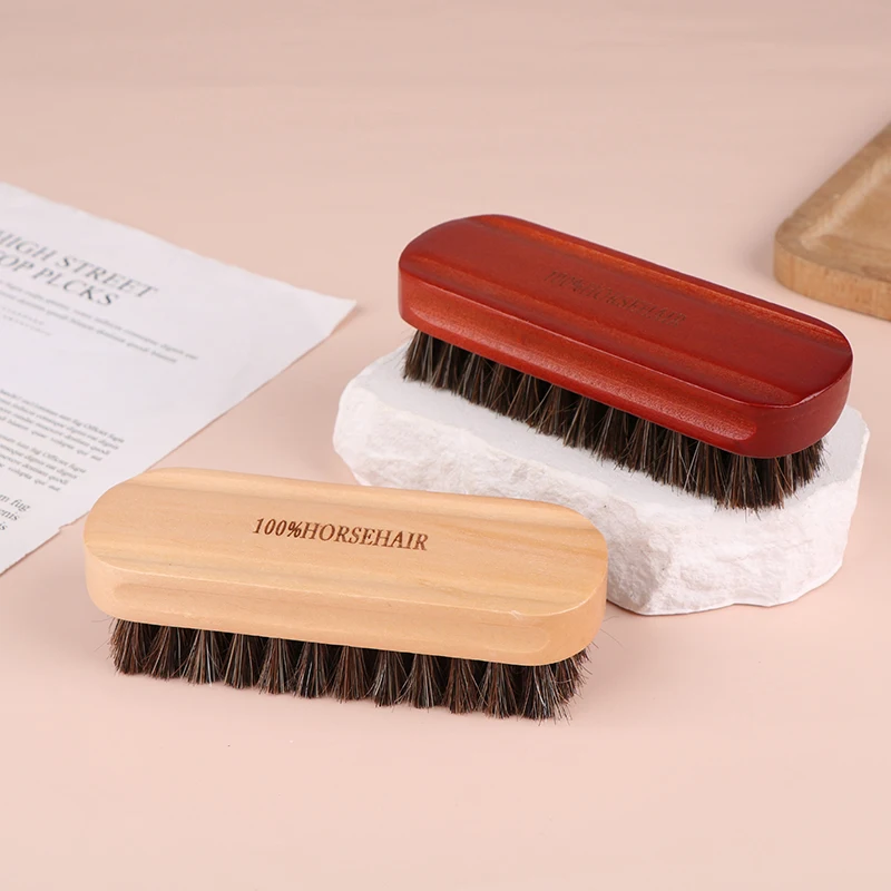 Brosse en bois en crin de cheval, brosse de polissage de détail de voiture, poignée de siège, planche Prada, livres de toit, brosse de lavage de voiture de qualité supérieure