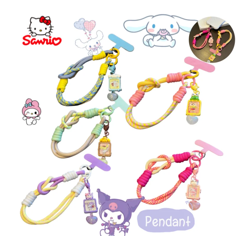 สายคล้องโทรศัพท์ลายการ์ตูนซานริโอ้ เฮลโล คิตตี้ คุโรมิ มายเมโลดี้ น่ารัก สไตล์คาวาอี้ สำหรับสาวๆ พร้อมพวงกุญแจกันหล่น