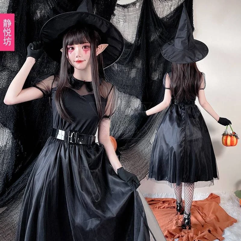 

Adult loween Costume Bla Wizard Witch Devil Dr Ghost Bride Par Bar Outfit Women's Traditional Ethnic Stage Clothing