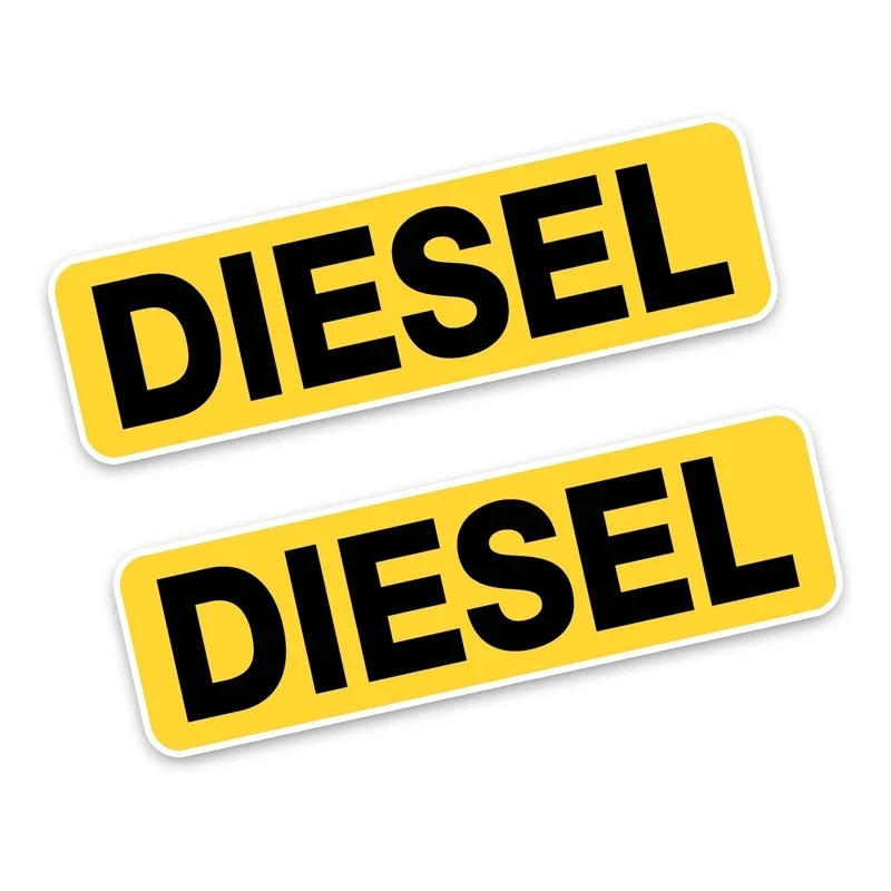HungMieh 2 X Reminder Diesel Fuel Only Car Stickers Funny Vinyl Decal for Auto Motorcycle Home Wall Outdoor 7 Years Last No Fade