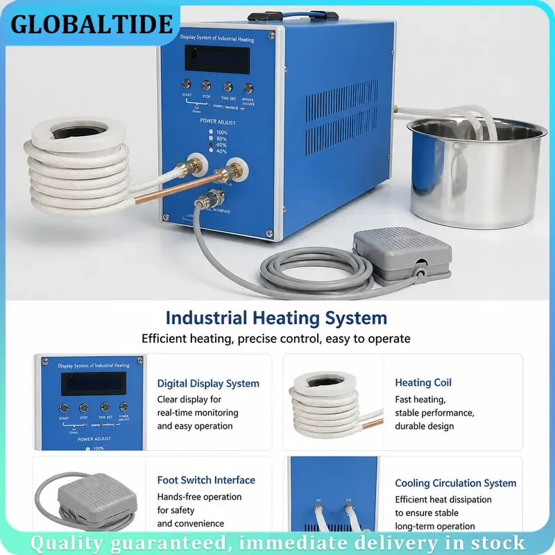 2 3KW High Frequency Induction Heater Metal Heating Machine 220V Quenching Annealing Equipment Silver Gold Smelting Furnace