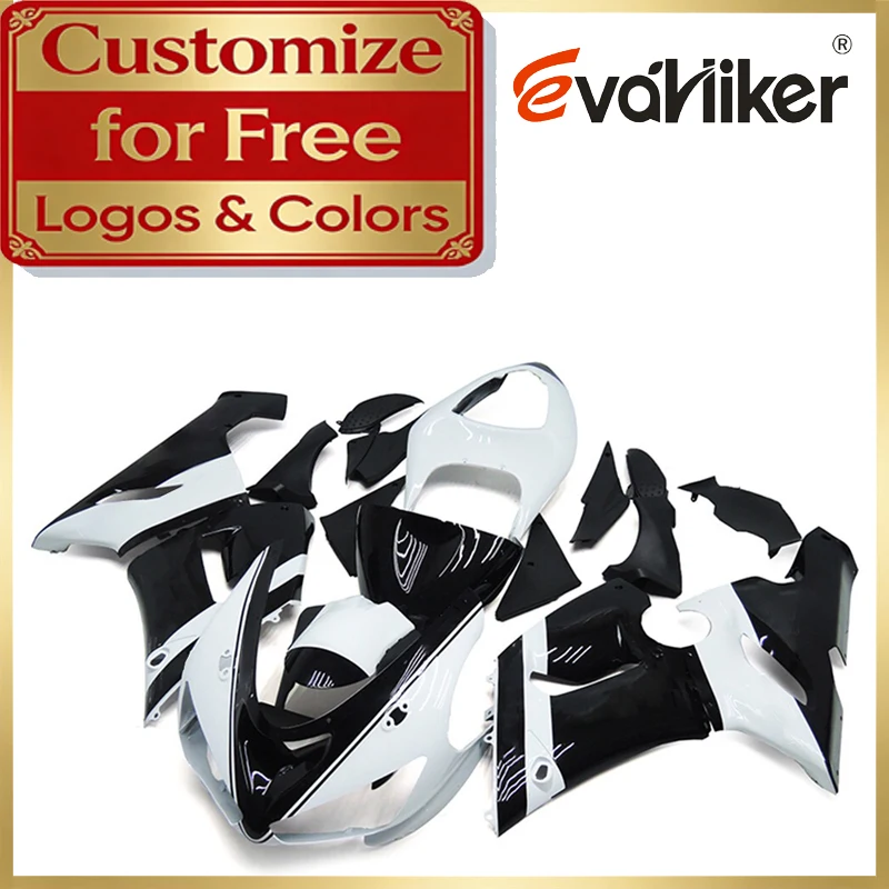 

ABS Plastic Injection Fairing For Kawasaki ZX6R 2005 2006 white black ZX636 05 06 Motorcycle Fairing Kit