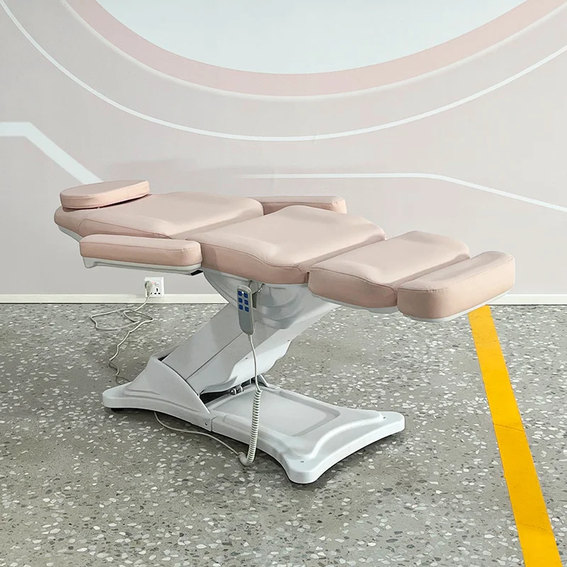 Pink Massage Table Bed Facial Care Spa Bed Modern 3 Motors Electric Reclining Treatment Bed Salon Shop Beauty Salon Furniture