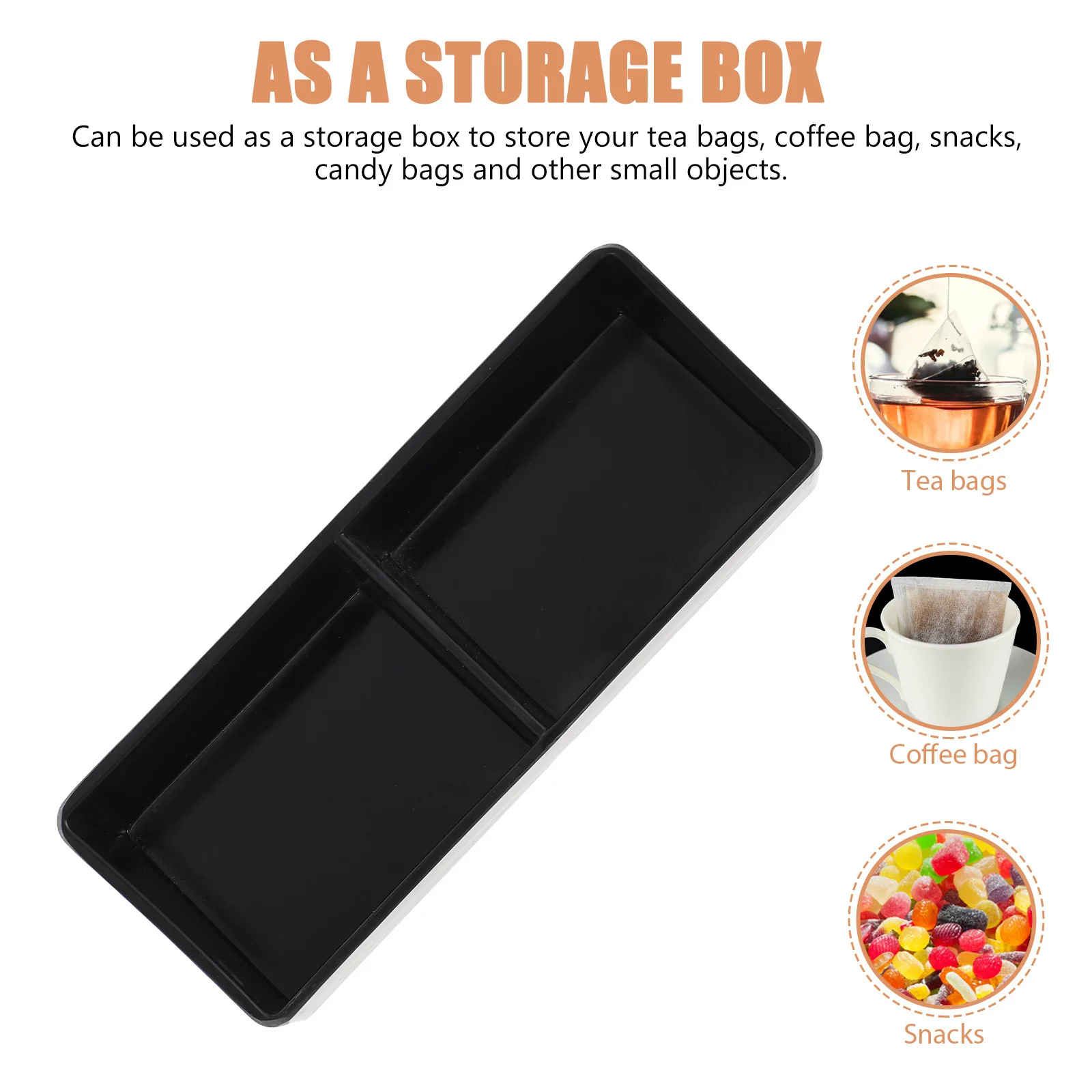 

Compartment Tea Box Coffee Bag Storage Container Smooth Edges For Home Kitchen Office Tea Organizer Sugar Packet Holder