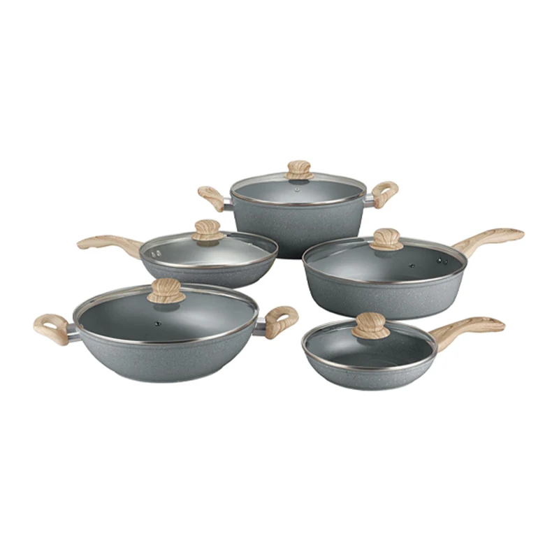 Manufacturer supplies 10 pieces of kitchen cookware, cookware set wholesale non-stick pan set