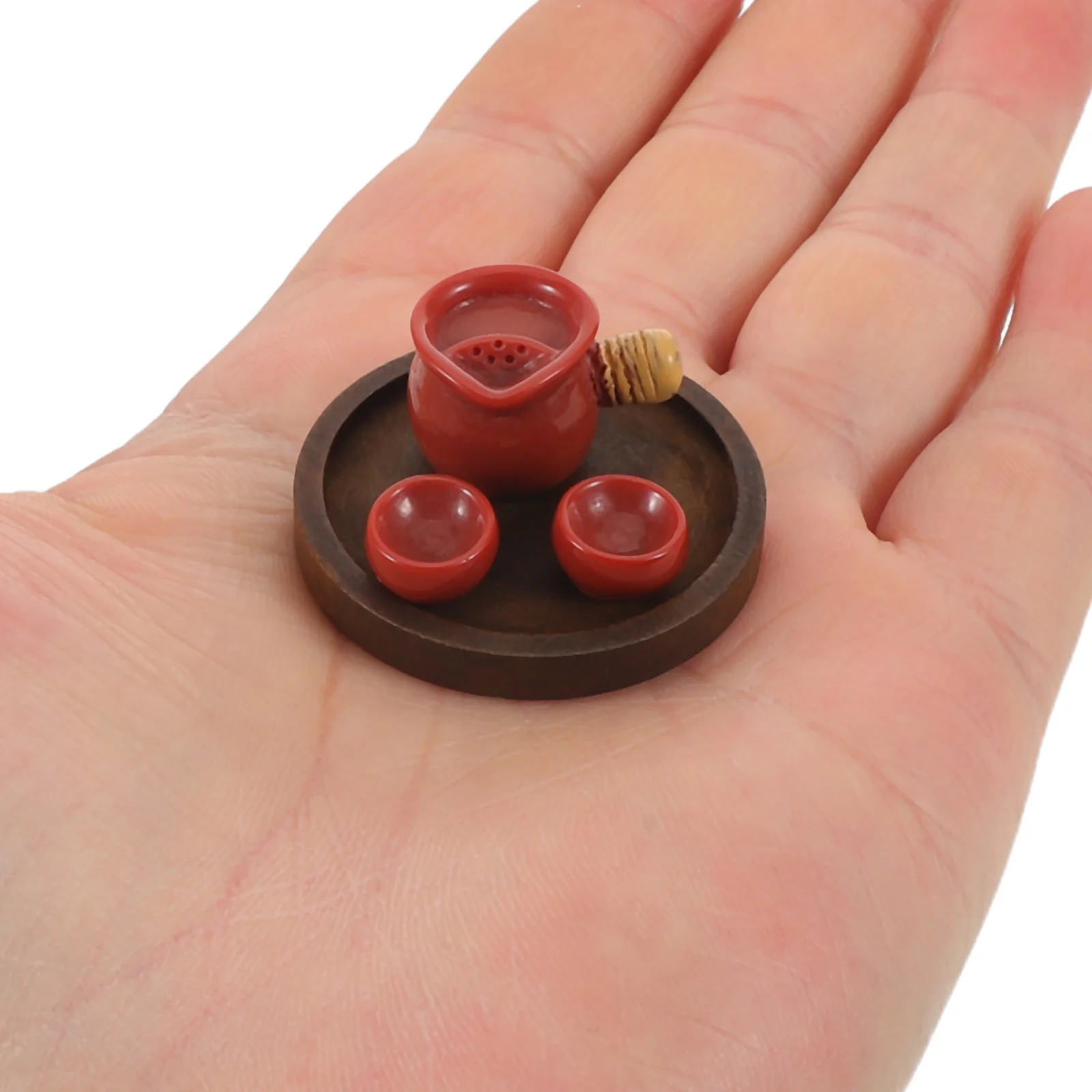 

6Sets Mini Tea Set Tray Miniature Teapot Cups Pretend Tea Party Dollhouse Accessories Tiny Coffee Cups