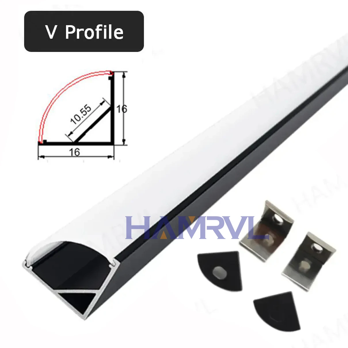 2–30 Stück/Packung LED-Aluminiumprofil, 0,5 m/Stück, U/V-Form, geeignet für 8–12 mm LED-Lichtleisten, Gehäuse, Kanal, Dekormaterialien