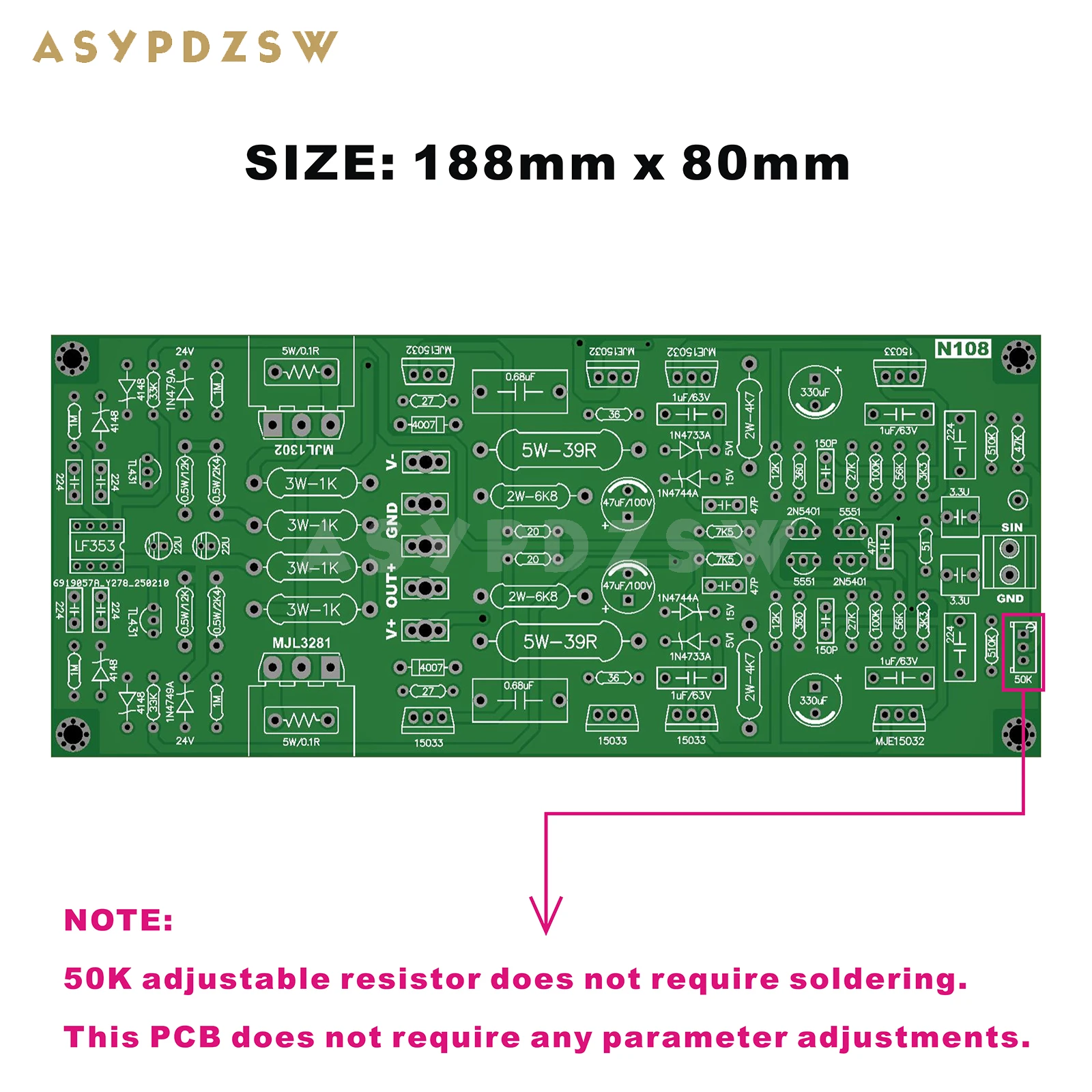 2 CH HI Cấp Căn Cứ Vào Dartzeel NHB-108 Nguyên Chất Bộ Khuếch Đại Công Suất 100W 8 Ohm Với Điểm Giữa Điện Áp Nâng Cấp mô Đun Trần PCB (Z-20)