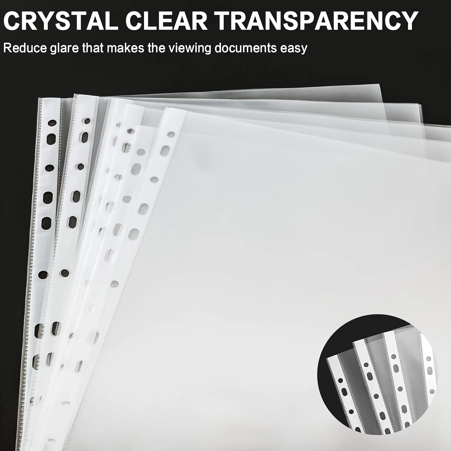 홀 링 바인더용 파일 포켓, A4 파일 폴더, 재킷, 홀 링 바인더용 가방, 폴더(3C/8C 두께), 100개