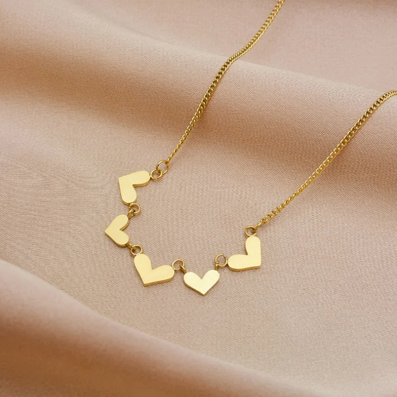 316L Stainless Steel New Fashion Upscale Jewelry Natural Shells Love Heart Charms Chain Choker Necklaces & Pendants For Women