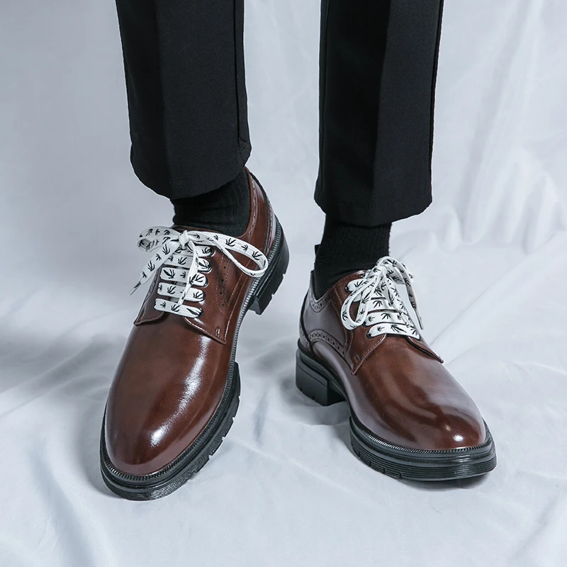 

Men Shoes Leather Formal Shoes for Men Oxfords Male Wedding Party Office Business Shoe Man zapatos de hombre Plus Size 38-46