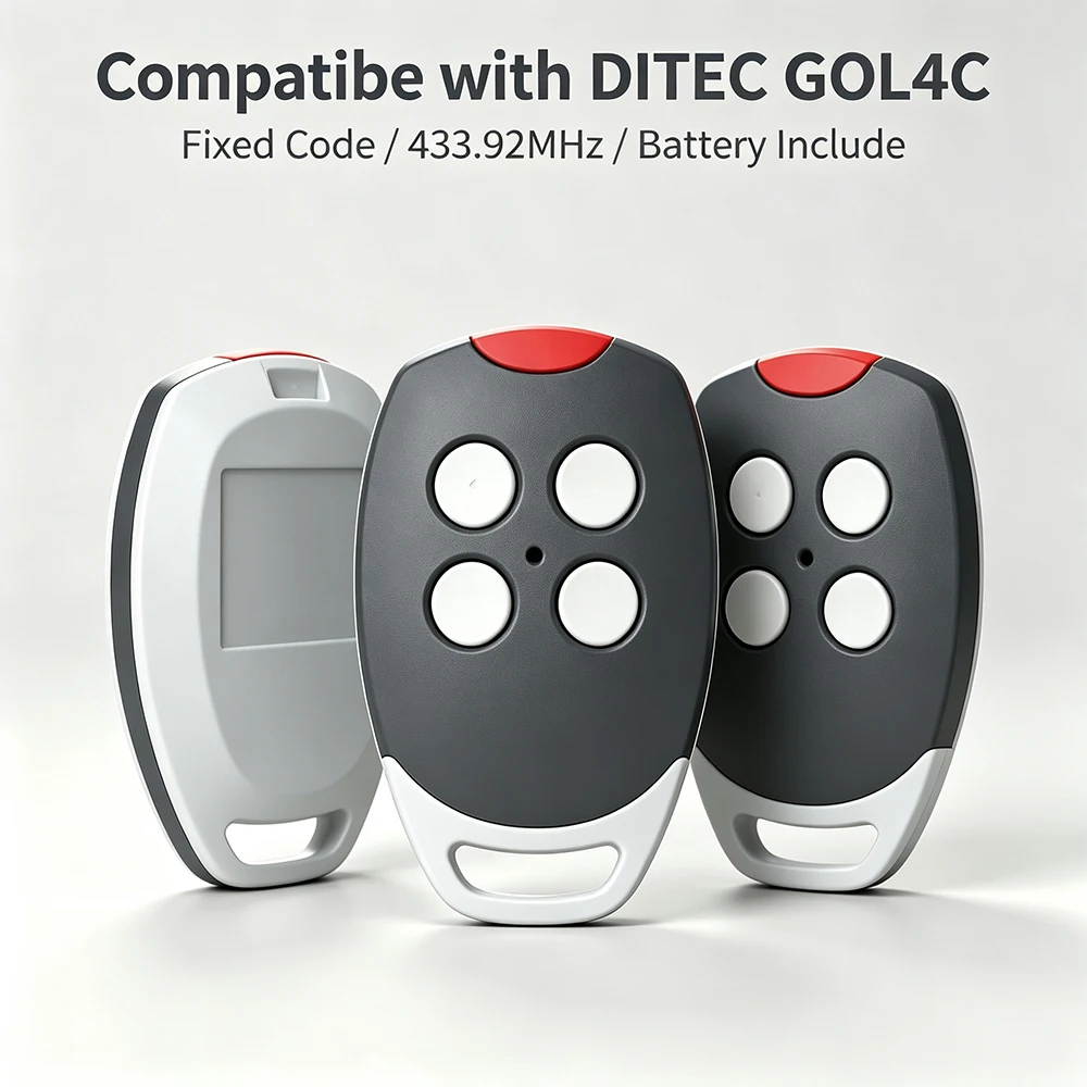 1-3pcs DITEC GOL4C Compatible Remote Control 433.92MHz Fixed Code 433 Duplicator Garage Door Gate Opener Command Key Fob Clone
