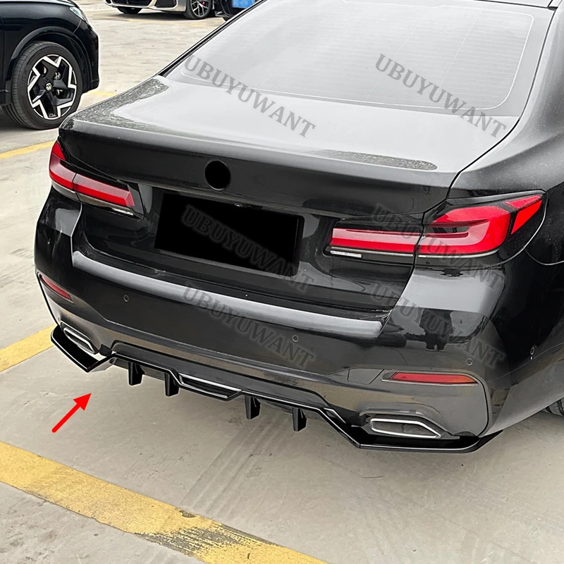 

3Pcs For BMW 5 Series G30 LCI M Sport MP Style Back lip Car Rear Bumper Diffuser Splitters Spoiler body kit 2017 To 2023