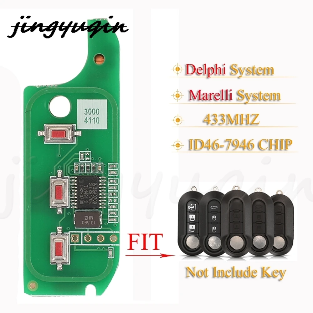 

jingyuqin 10pcs Delphi Marelli System Remote Circuit Board 433MHZ For Fiat Bravo Doblo Qubo Grande Punto Citroen Jumper Peugeot