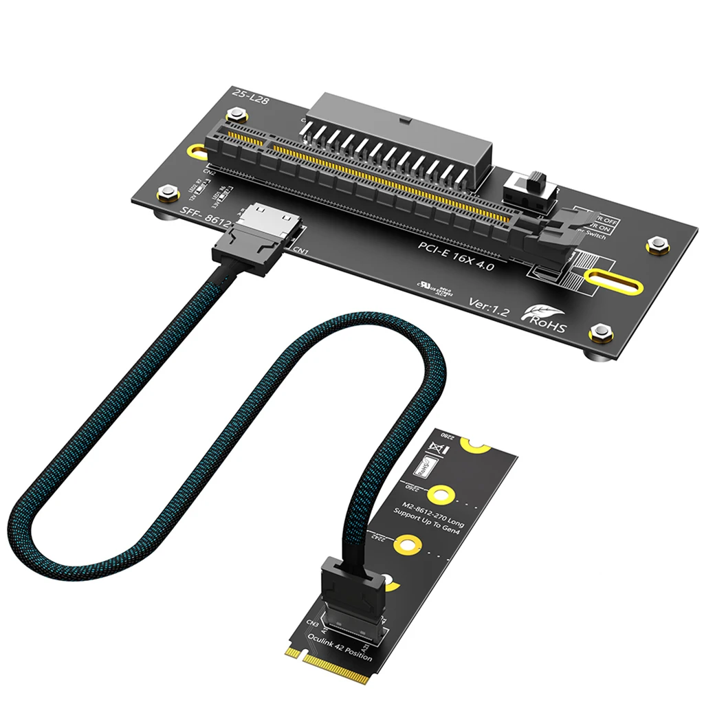 M.2 NVMe zu OCuLink PCIe 4.0 Adapter-Kit, für externe Grafikkarten EGPU & Mini-PC, inklusive Stromkabeln 24+6PIN – Detail 23