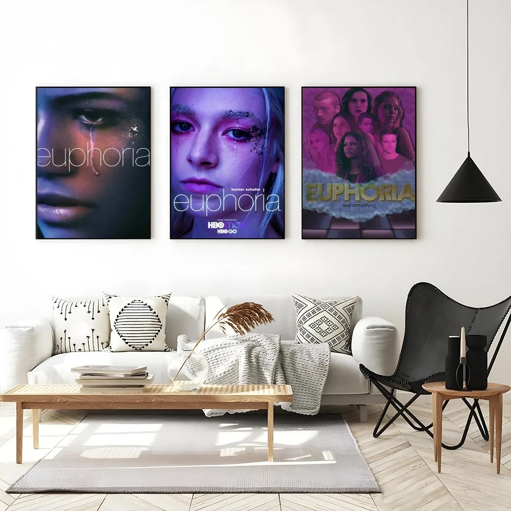 1PC Euphoria TV Series Poster Self-adhesive Art Waterproof Paper Sticker Coffee House Bar Room Wall Decor