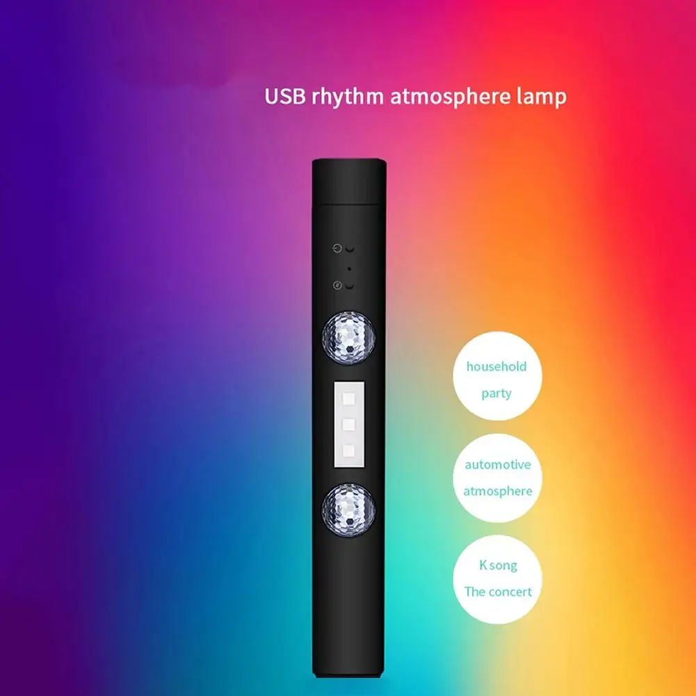 LED سيارة جو مصباح لاسلكي التحكم الصوتي RGB سقف ستار ضوء USB شحن السيارات الداخلية ديكور أضواء الحفلات المحيطة #5